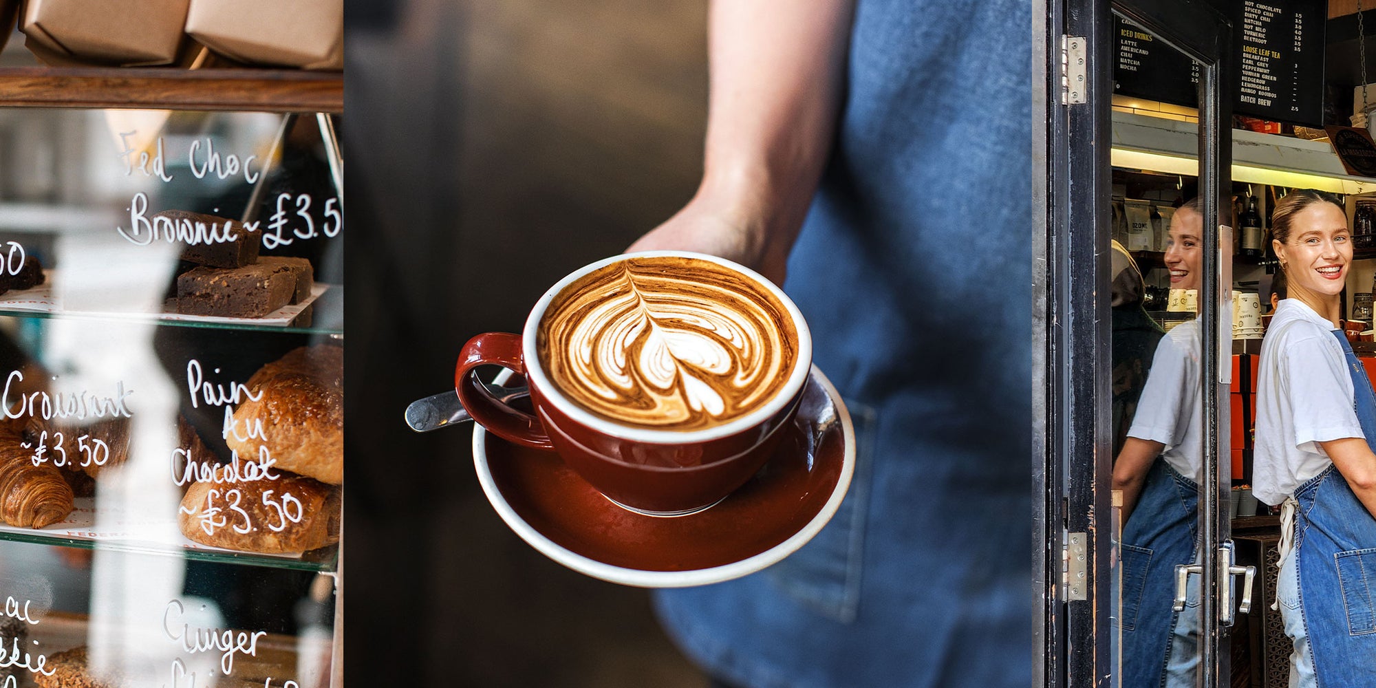 Barista pouring flat white Federal Cafe Manchester
